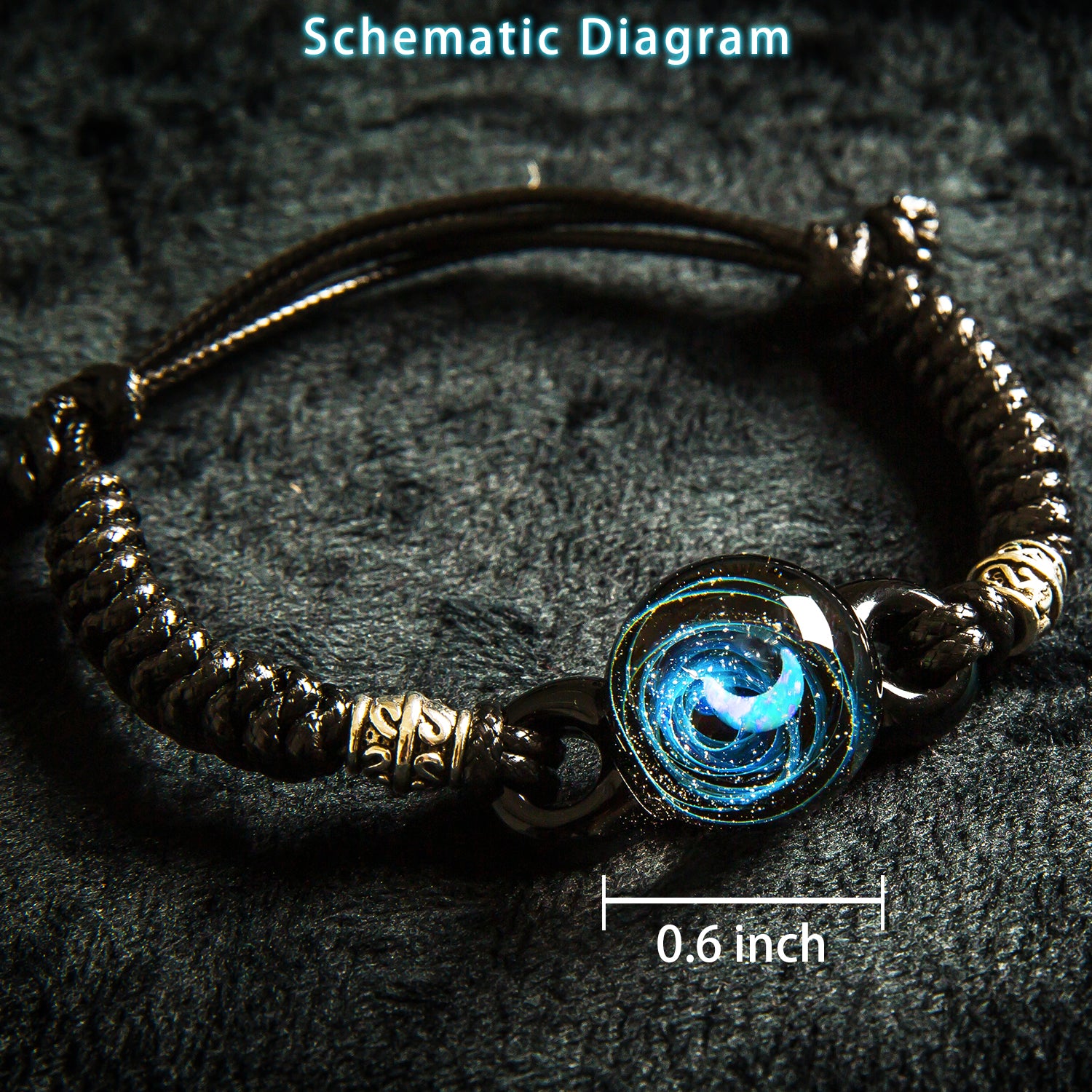 Pavaruni Original Galaxy Glass Japan Bracelet, Universe Glass Accessories, Space Cosmos Galileo (Jupiter)
