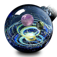 Pavaruni Original Galaxy Glass Pendant Japan Necklace, Universe Glass Accessories, Space Cosmos Galileo(Vesta)