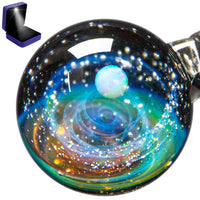 Pavaruni Aurora Original Galaxy Pendant Necklace, Universe Glass, Space Cosmos Design,Art Japan Handmade Craftsman Aurora(Synthetic Opal Gemstone)