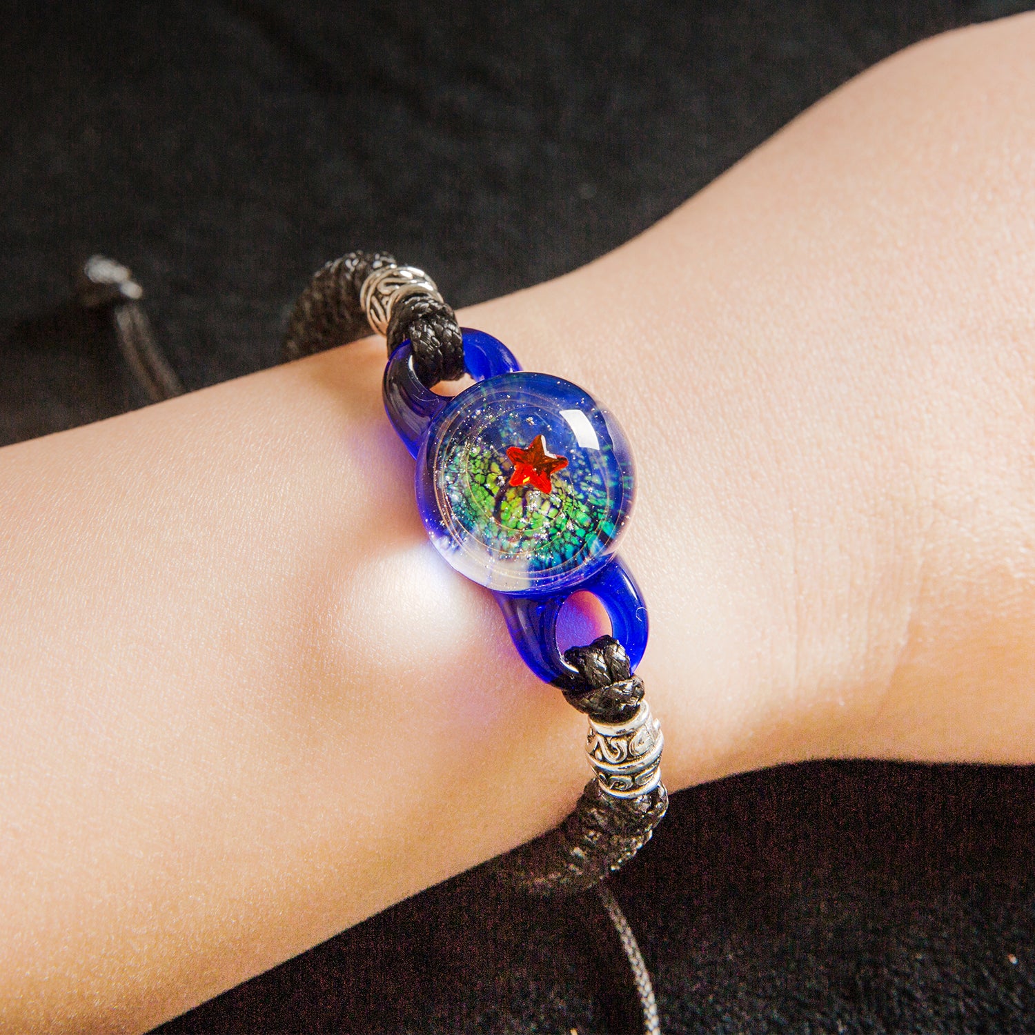 Pavaruni Original Galaxy Glass Japan, Universe Glass Accessories, Space Cosmos Galileo Eris(Bracelet)(Play of Color)