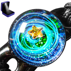 Pavaruni Original Galaxy Glass Japan, Universe Glass Accessories, Space Cosmos Galileo Talos(Bracelet)(Play of Color)