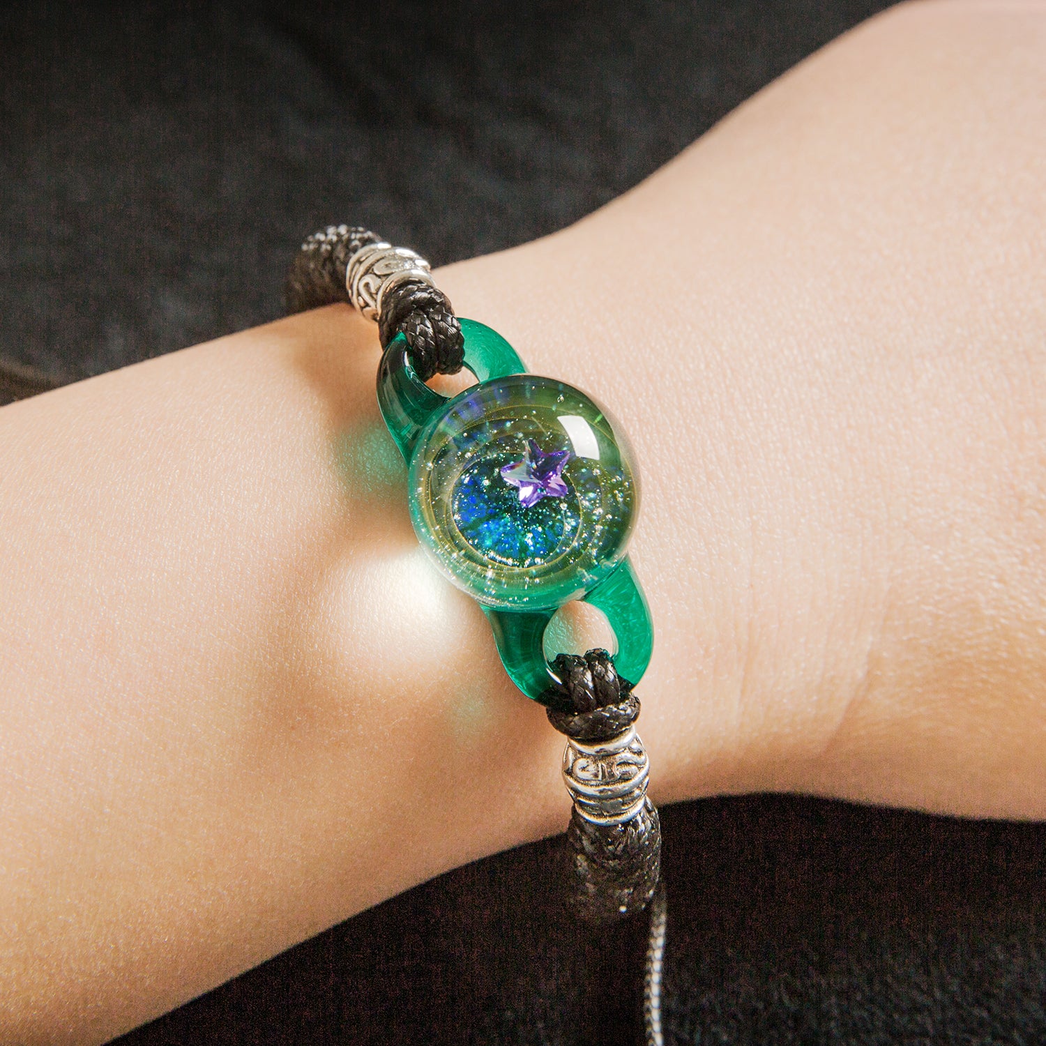 Pavaruni Original Galaxy Glass Japan, Universe Glass Accessories, Space Cosmos Galileo Eupheme(Bracelet)(Play of Color))