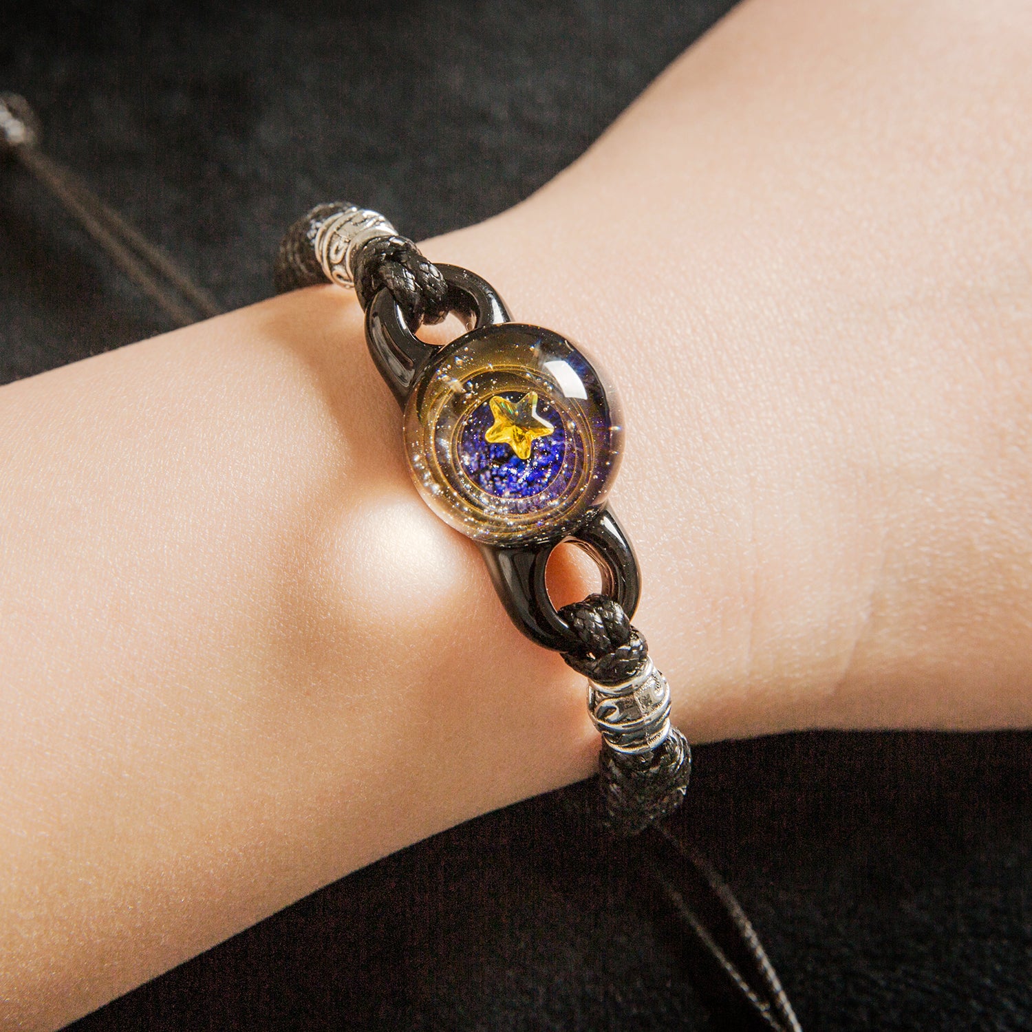 Pavaruni Original Galaxy Glass Japan, Universe Glass Accessories, Space Cosmos Galileo Pallas(Bracelet)(Play of Color)