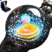 Pavaruni Aurora Original Galaxy , Universe Glass, Space Cosmos Design, Art Japan Handmade Craftsman Uranus(Bracelet)(Synthetic Opal Gemstone)