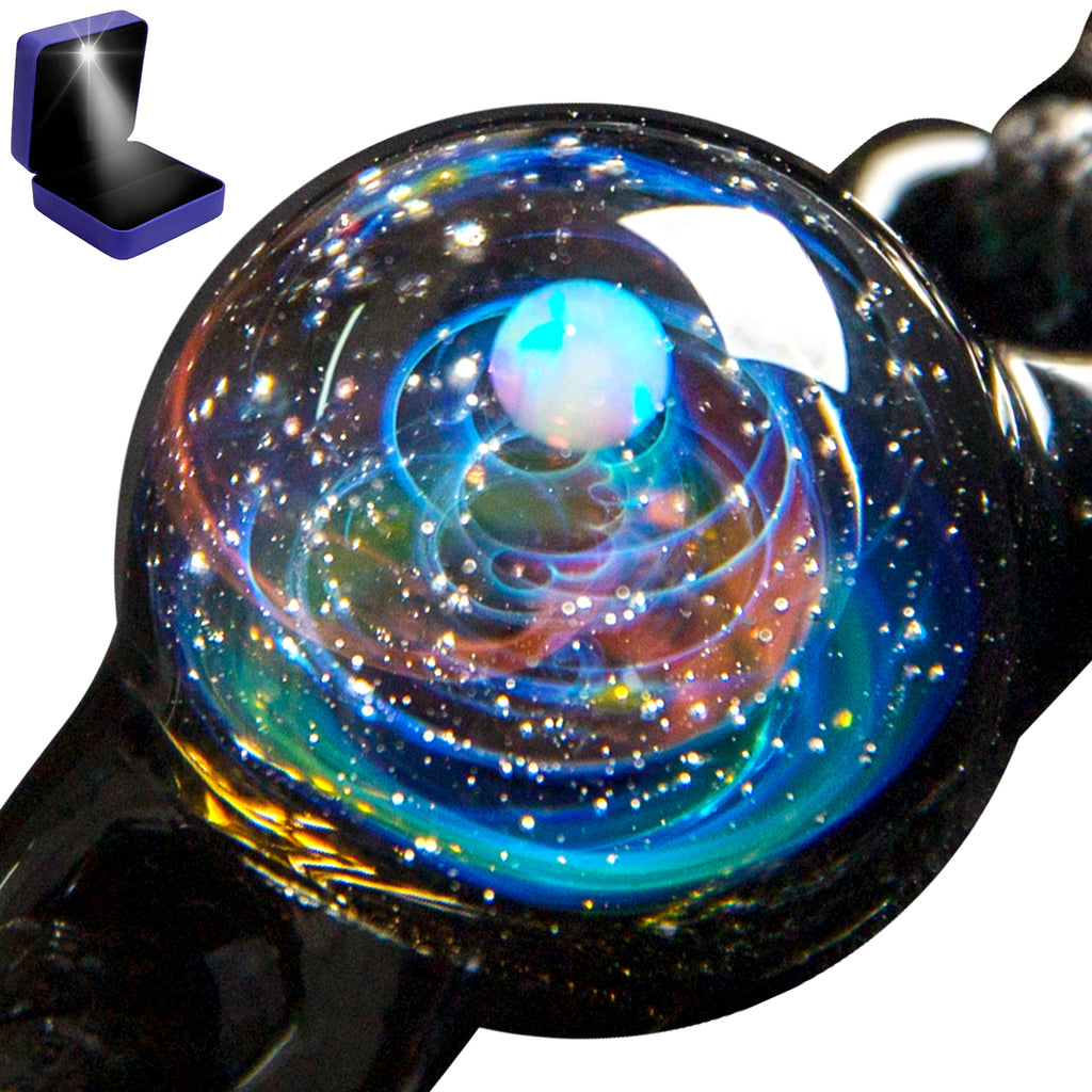Pavaruni Aurora Original Galaxy, Universe Glass, Space Cosmos Design, Art Japan Handmade Craftsman Aurora(Bracelet)(Synthetic Opal Gemstone)